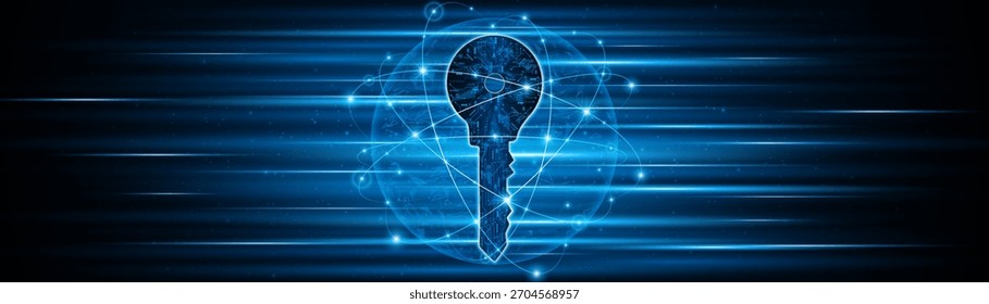 Icono de llave de placa de circuito de tecnología. Concepto de seguridad y privacidad de ​ ​datos cibernéticos. fondo de concepto de innovación de tecnología moderna	