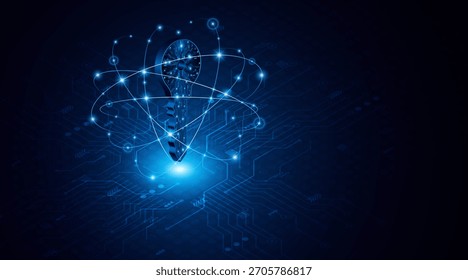 Icono de llave de placa de circuito de tecnología. Concepto de seguridad y privacidad de ​ ​datos cibernéticos. fondo de concepto de innovación de tecnología moderna	