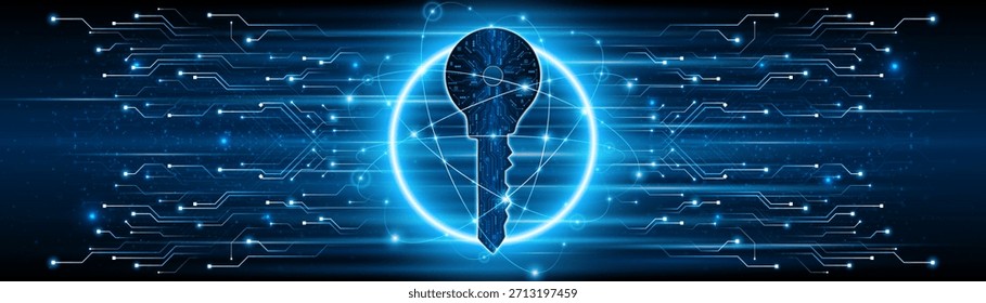 Icono de llave de placa de circuito de tecnología. Concepto de seguridad y privacidad de ​ ​datos cibernéticos. fondo de concepto de innovación de tecnología moderna	
