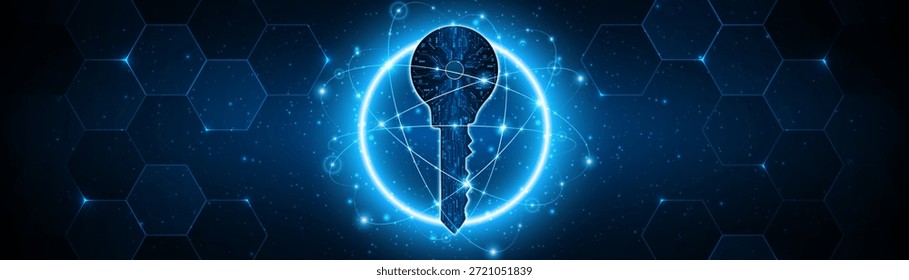 technology circuit board key icon. Cyber ​​data security and privacy concept. modern technology innovation concept background