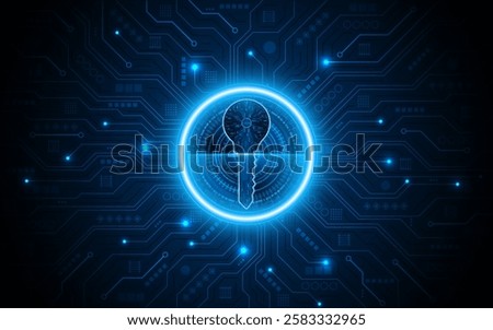 technology circuit board key icon. Cyber ​​data security and privacy concept. modern technology innovation concept background	