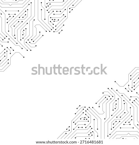 Technology Circuit Board Texture. Electronic Motherboard Frame on White Background