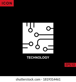 Technology circuit board vector icon. Illustration icon for graphic, print media interfaces and web design.
