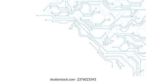 Technology circuit diagram concept. High tech circuit board connection system.Vector abstract technology on white background.