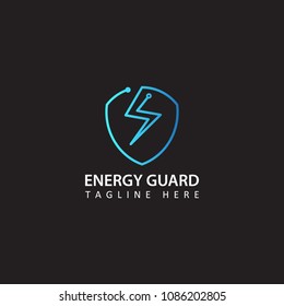 technology circuit energy guard logo template design