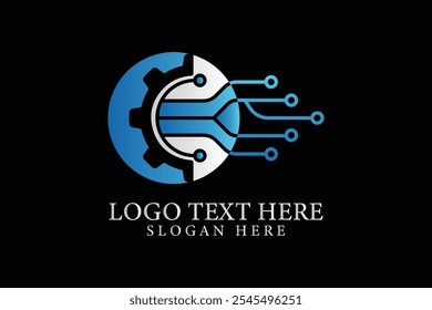 Vector creativo de la Plantilla del logotipo del diseño de la ilustración del circuito de Tecnología.