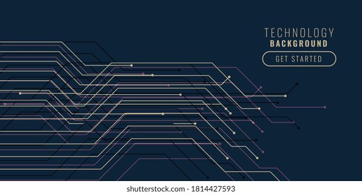 technology circuit lines background design banner