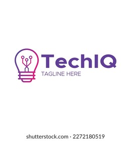 Technology circuit logo design, TechIQ