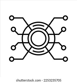 Technology circuit technology outline icon
