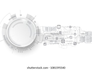 Technology Circuit Several Icon Background