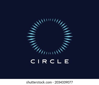 Technology circular blue sparkling luxury logo design inspiration