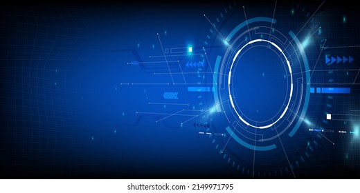 Technology circular dashboard, HUD design concept. 