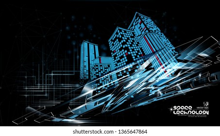 Technology city, vector