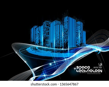 Technology city, vector