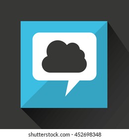 technology cloud human head icon, vector illustration