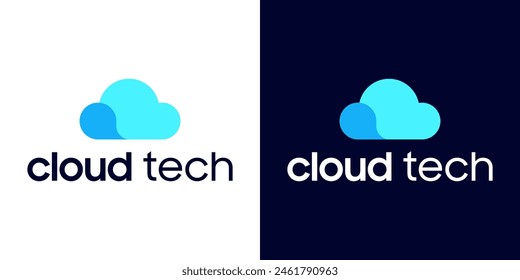 tecnología cloud diseño de logo inspiración