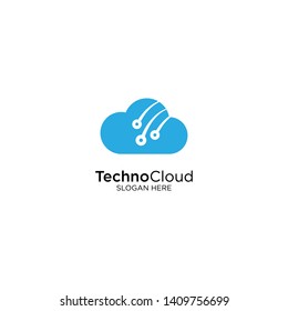 Technology Cloud Logo Design Vector