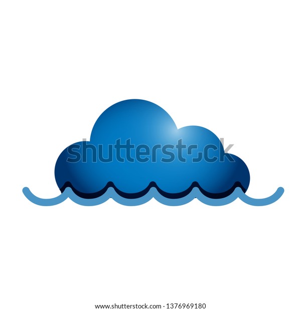 technology cloud submerged under water.\
Illustration design over a white\
background