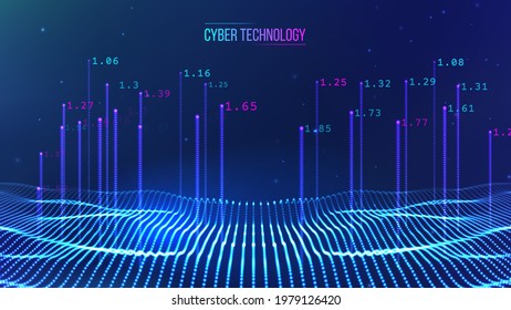 Technology cloud world. Networked systems vector concept. Blue background smart city concept. eps 10