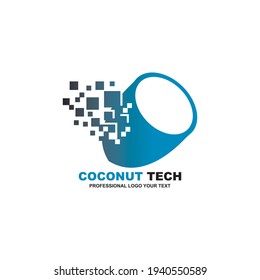 Technology Coconut logo vector template, Creative Coconut logo design concepts, Icon symbol, Illustration
