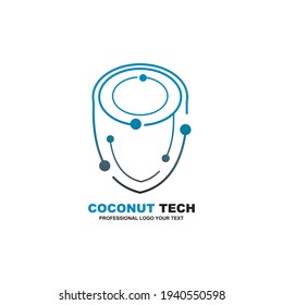 Technology Coconut logo vector template, Creative Coconut logo design concepts, Icon symbol, Illustration

