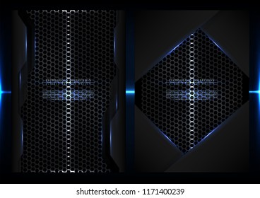 Technology collection abstract modern cyberspace background card template vector design