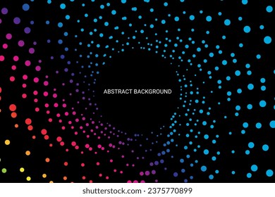 Technology Colorful Circle Frame Pattern Abstract Background. Backdrop. Ray. Radial. Vector Illustration. Futuristic Wallpaper