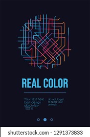 Technology colorful gradient cover design. Trendy futuristic concept. Brochure. Industrial 4.0