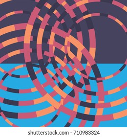 Technology colorful round background . Abstract digital illustration. Connection concept. Electronic round design. Modern abstraction lines and points