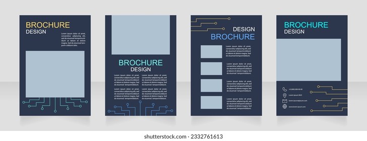 Technology for comfortable life blank brochure design. Template set with copy space for text. Premade corporate reports collection. Editable 4 paper pages. Arial, Myriad Pro fonts used