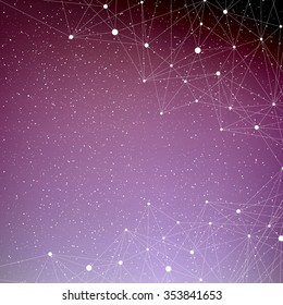 Technology  communication background . Connected lines with dots. Vector illustration