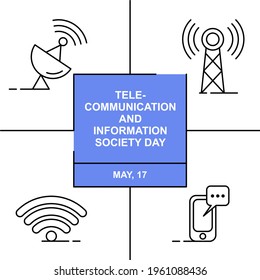 Technology for communication banner design. Easy to edit with vector file. Can use for your creative content. Especially about telecommunication and information day campaign in this may.
