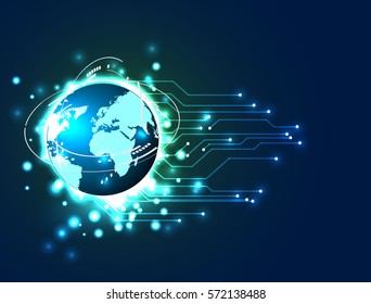technology communication concept vector background abstract, Digital technology world. Business concept