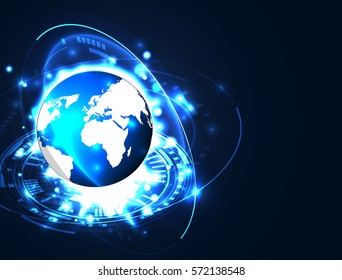 technology communication concept vector background abstract, Digital technology world. Business concept