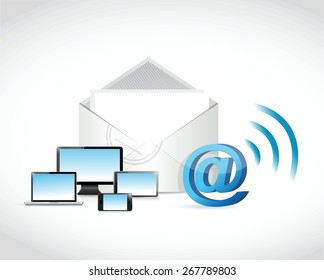 technology communication connection illustration design over white
