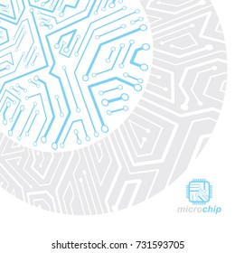 Technology communication cybernetic element. Vector abstract illustration of circuit board. Modern innovation technologies backdrop