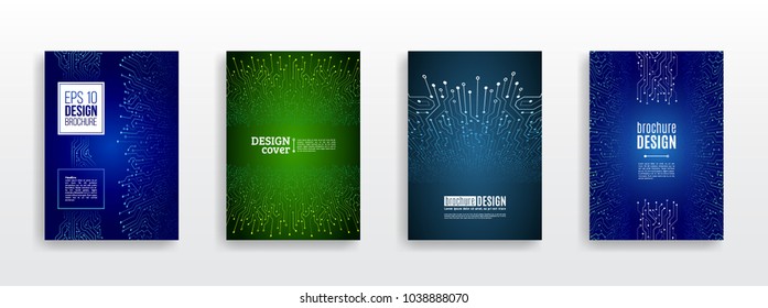 Technology Communication Element For Brochure. Circuit Board Background For Magazine Cover. Futuristic Hi-tech Flyer Template. Abstract Digital Concept Booklet. Computer Technology Illustration.