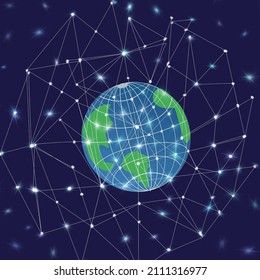 The technology of communication, the global Internet network, vector illustration