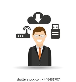 technology communication icon, vector illustration design eps10