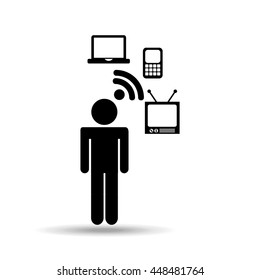 technology communication icon, vector illustration design eps10