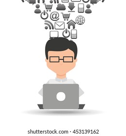 technology communication icon, vector illustration design eps10