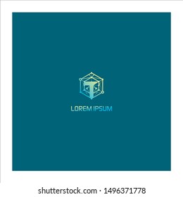 technology, communication, internet logo with the initials "T"