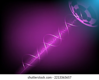 La antena parabólica de comunicaciones tecnológicas transmite y recibe una señal de radio desde el espacio. La señal direccional irradia en una espiral. Resumen de los antecedentes tecnológicos. Concepto futuro. Ilustración vectorial.
