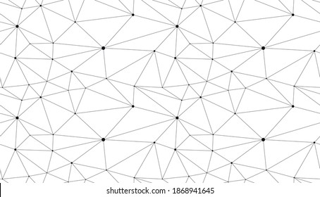 Comunicación de la tecnología patrón vectorial sin fisuras con líneas delgadas conectadas, tema científico de fondo de fondo de fondo de fondo de fondo monocromo negro y blanco.