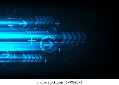 Technology of communication speed on blue background.