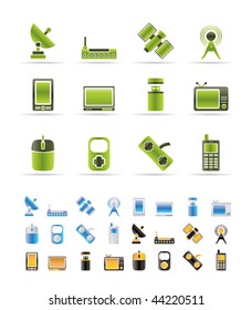technology and Communications icons - vector icon set - 3 colors included