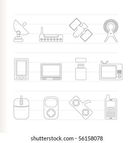 technology and communications icons - vector icon set