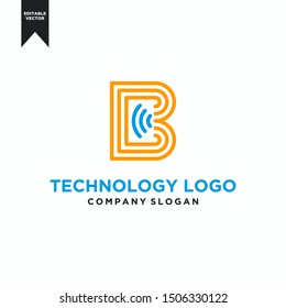 TECHNOLOGY COMPANY LETTER B SIMPLE LINE GEOMETRIC