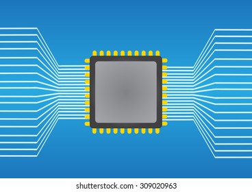 technology computer brain cpu connecting concept background