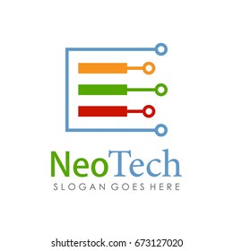 Technology, computer, data and innovation logo design